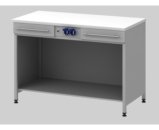 Стол для хроматографа с 2-мя ящиками и блоком розеток (Артикул:1200 СХ2ЯЛ)