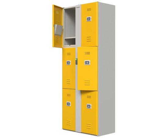 Автоматический шкаф-локер CARDDEX LP-6M (Артикул:LP-6M), Серия: LP, Количество секций: 6, Бесконтактный считыватель:  Mifare
