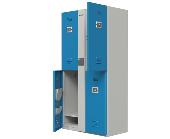 Автоматический шкаф-локер CARDDEX SP-4M (Артикул:SP-4M), Серия: SP, Количество секций: 4, Бесконтактный считыватель:  Mifare