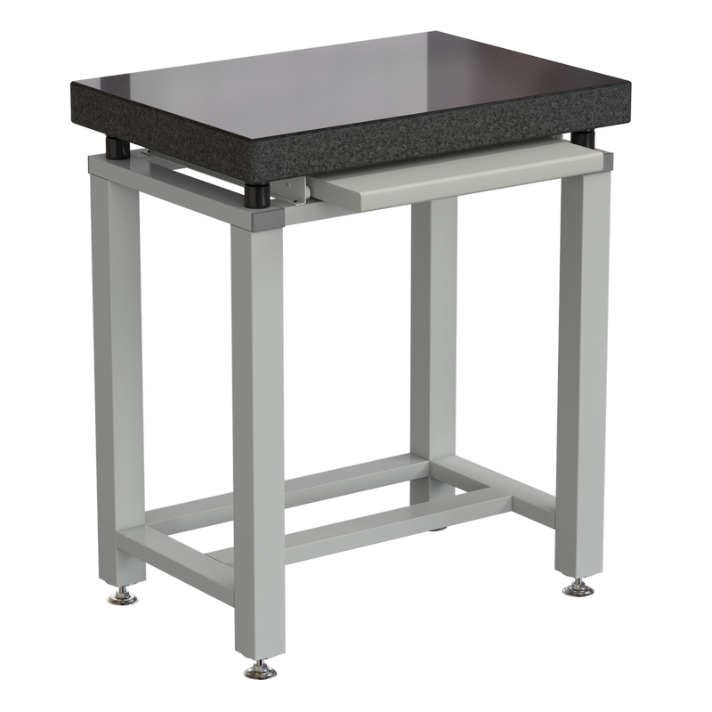 56.0369.10.09-01 Стол для весов малый 630x450x750 мм с выдвижной полкой, цвет каркаса - серый, гранит