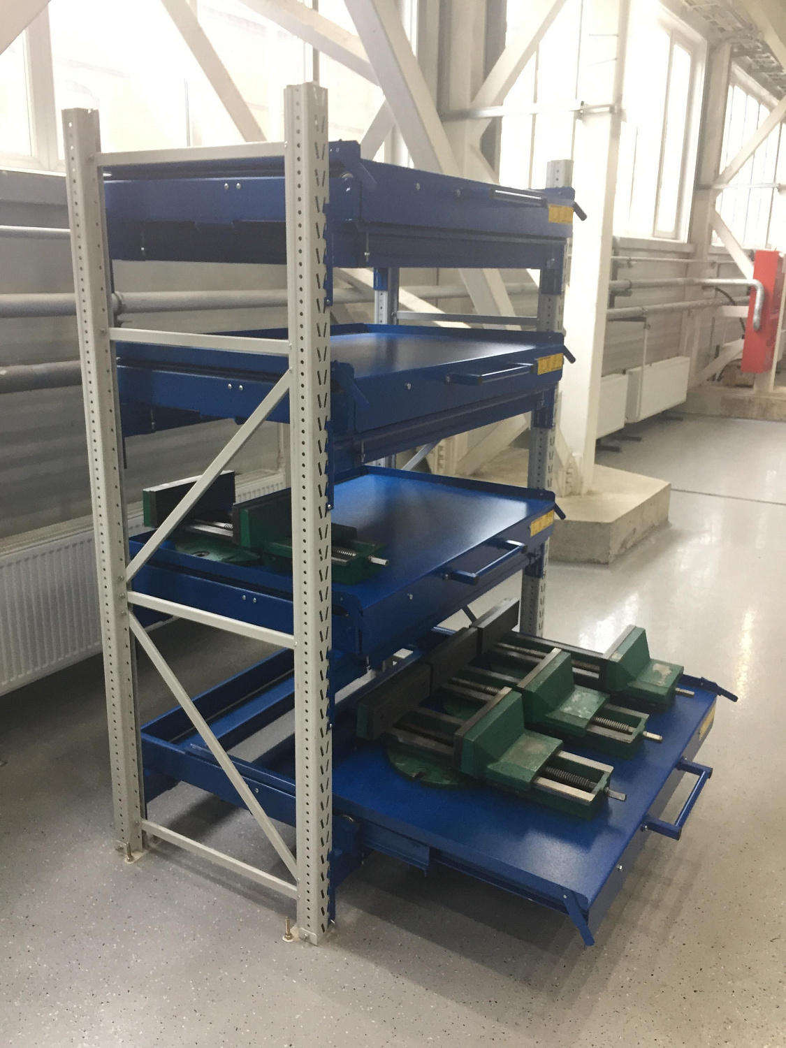 ER-00033507 Стеллаж с выкатными платформами S-HEAVY 1000/1300 (2 яруса хранения)