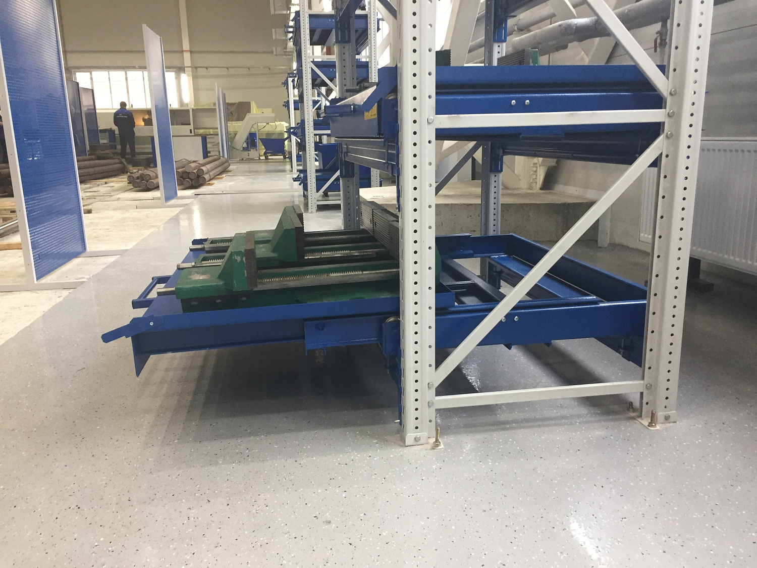 ER-00033507 Стеллаж с выкатными платформами S-HEAVY 1000/1300 (2 яруса хранения)