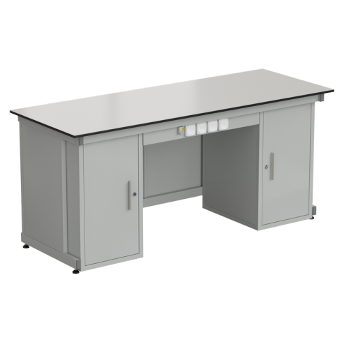 Стол демонстрационный с двумя напольными тумбами, с электрикой 2000х750х900