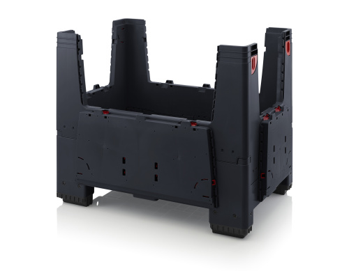 ESD KLK 1208 Складной ящик Bigbox с ESD-защитой на ножках с четырьмя откидывающимися стенками 1200x800x1000 мм